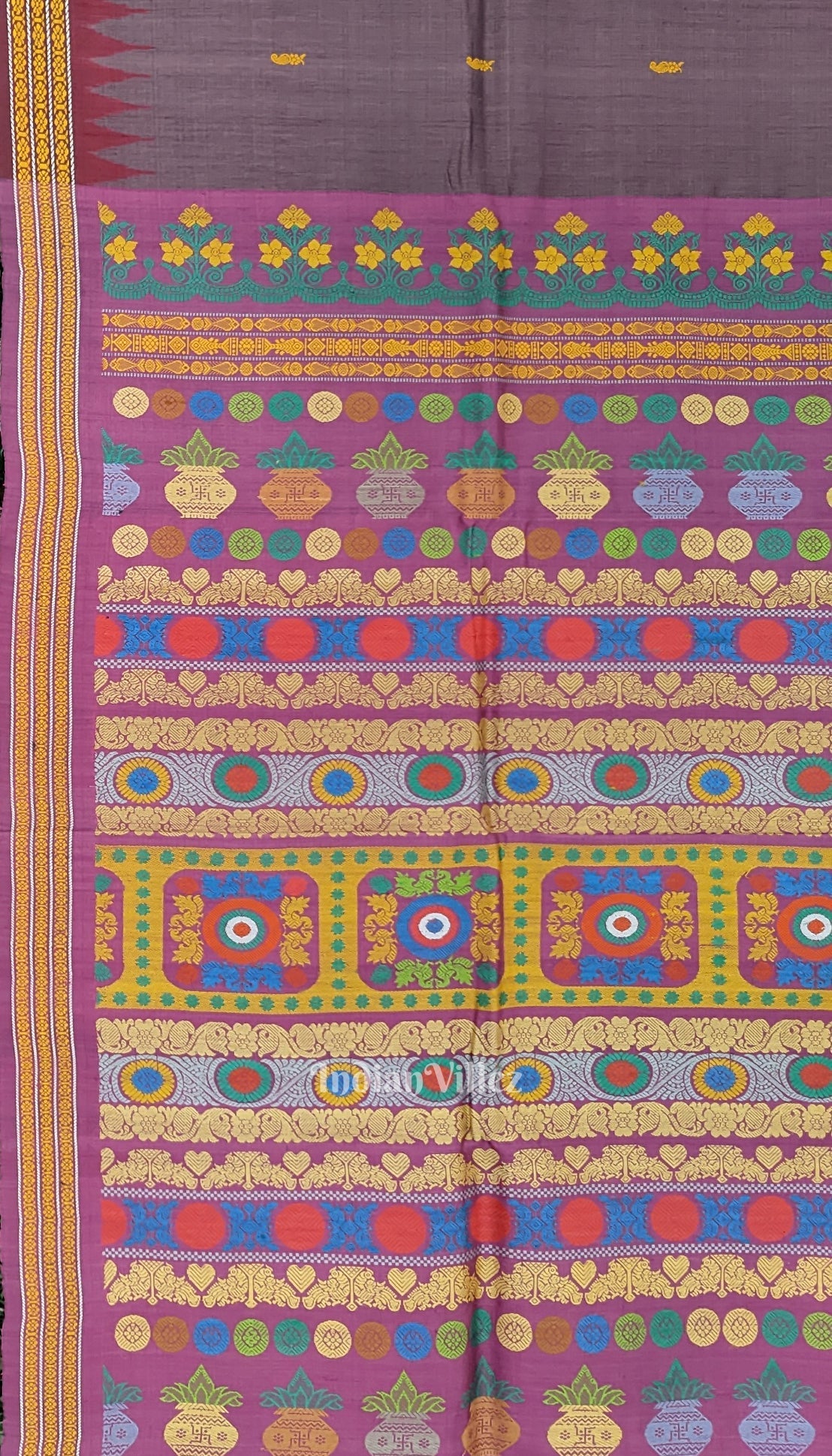 Deep Pastel Red Gopalpur Tussar Silk Saree