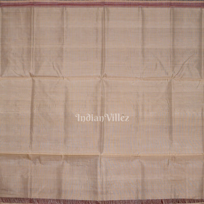 Maroon Red Cream Hazar Buti Bomkai Tussar Silk Saree with Sarabandha Anchal