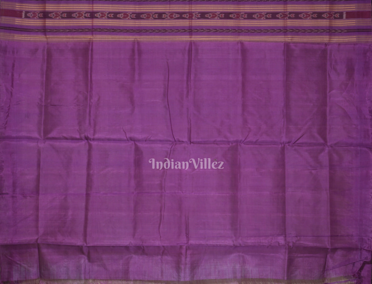 Beige Lavender Hazar Buti Bomkai Tussar Silk Saree with Sarabandha Anchal