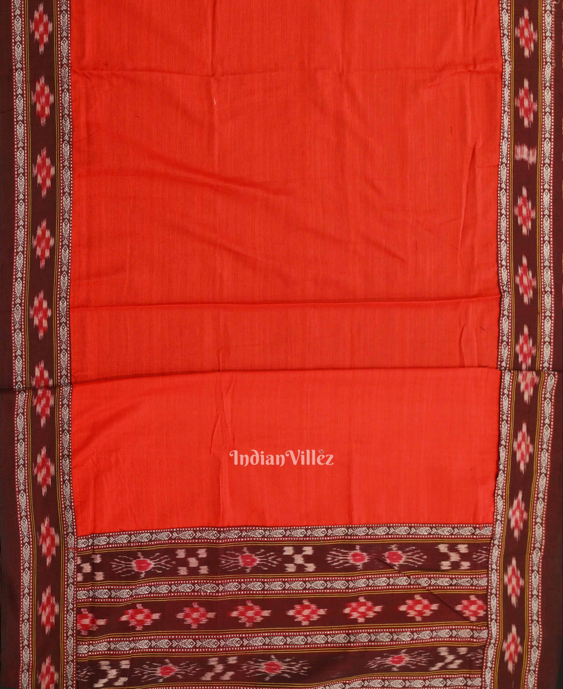 Maroon Maniabandha Sambalpuri Cotton Dress set & Dupatta