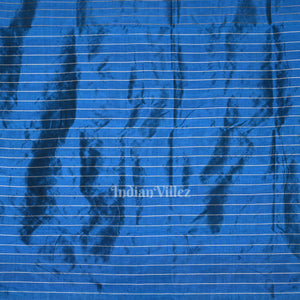 Indigo Blue Floral Odisha Ikat Khandua Silk Saree with Jungle Anchal