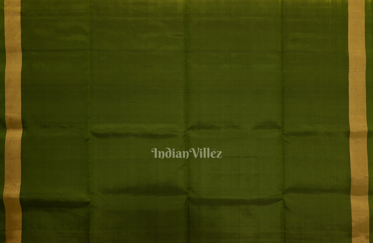 Golden Yellow With Green Pure Kanjivaram Soft Silk Saree