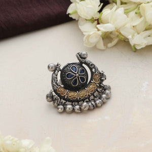 trueBrowns Silver Gold Tone Stone Ring