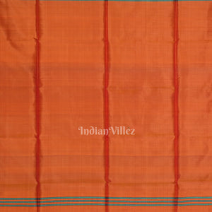 Light Blue Orange Pure Bishnupuri Silk Saree