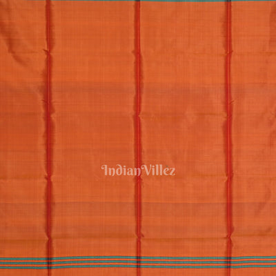 Light Blue Orange Pure Bishnupuri Silk Saree