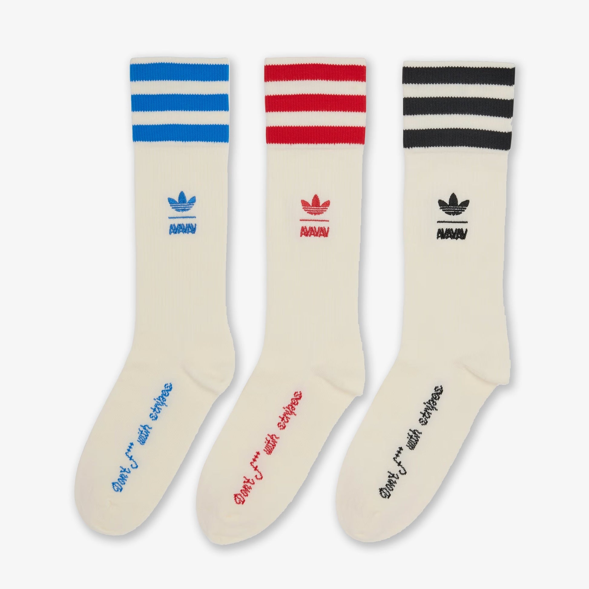 Adidas Originals | AVAVAV CREW SOCKS { CREAM WHITE/BLACK/BETTER SCARLET/BLUE BIRD