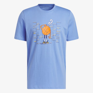 Adidas Originals | LIL STRIPE BRACKET GRAPHIC SHORT SLEEVE BASKETBALL TEE  { BLUE FUSION