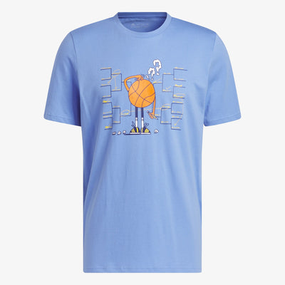 Adidas Originals | LIL STRIPE BRACKET GRAPHIC SHORT SLEEVE BASKETBALL TEE  { BLUE FUSION