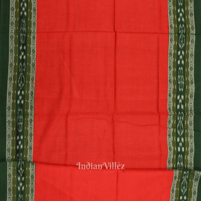 Green Red Flower Buti Odisha Ikat Sambalpuri Dress Set & Dupatta