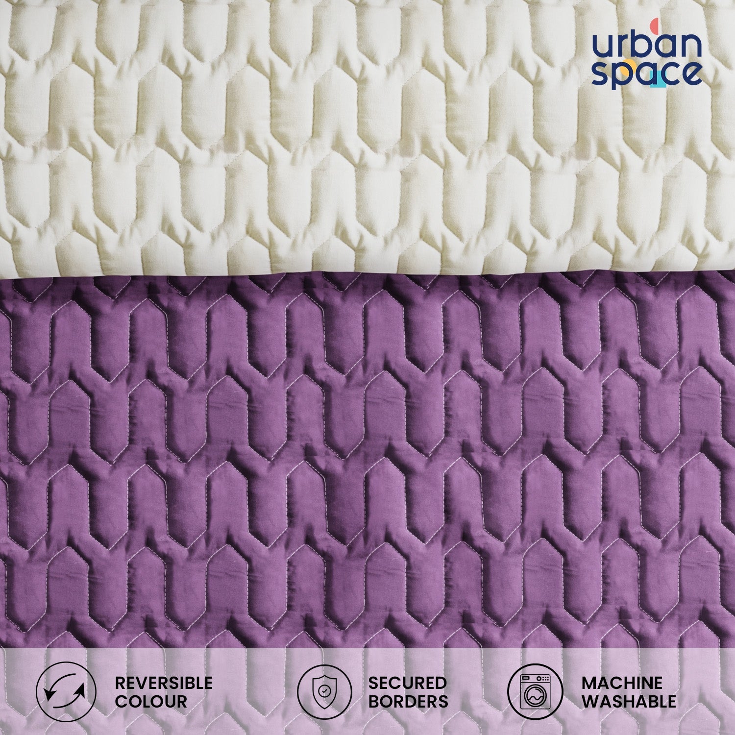 Fluffy & Heavy 200 GSM Microfiber Reversible Quilted Winter Comforters - Plum & Pearl