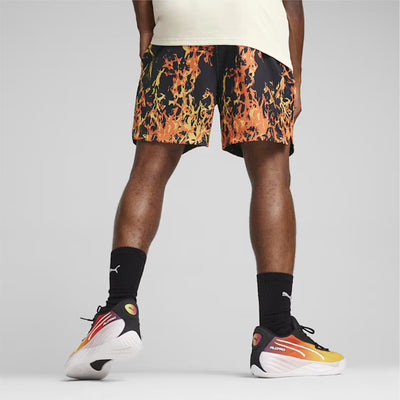 Puma | STRAIGHT FLAMES BASKETBALL SHORTS  { BLACK