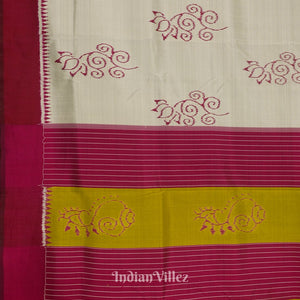 Silver Grey With Maroon Designer Odisha Ikat Contemporary Silk Saree