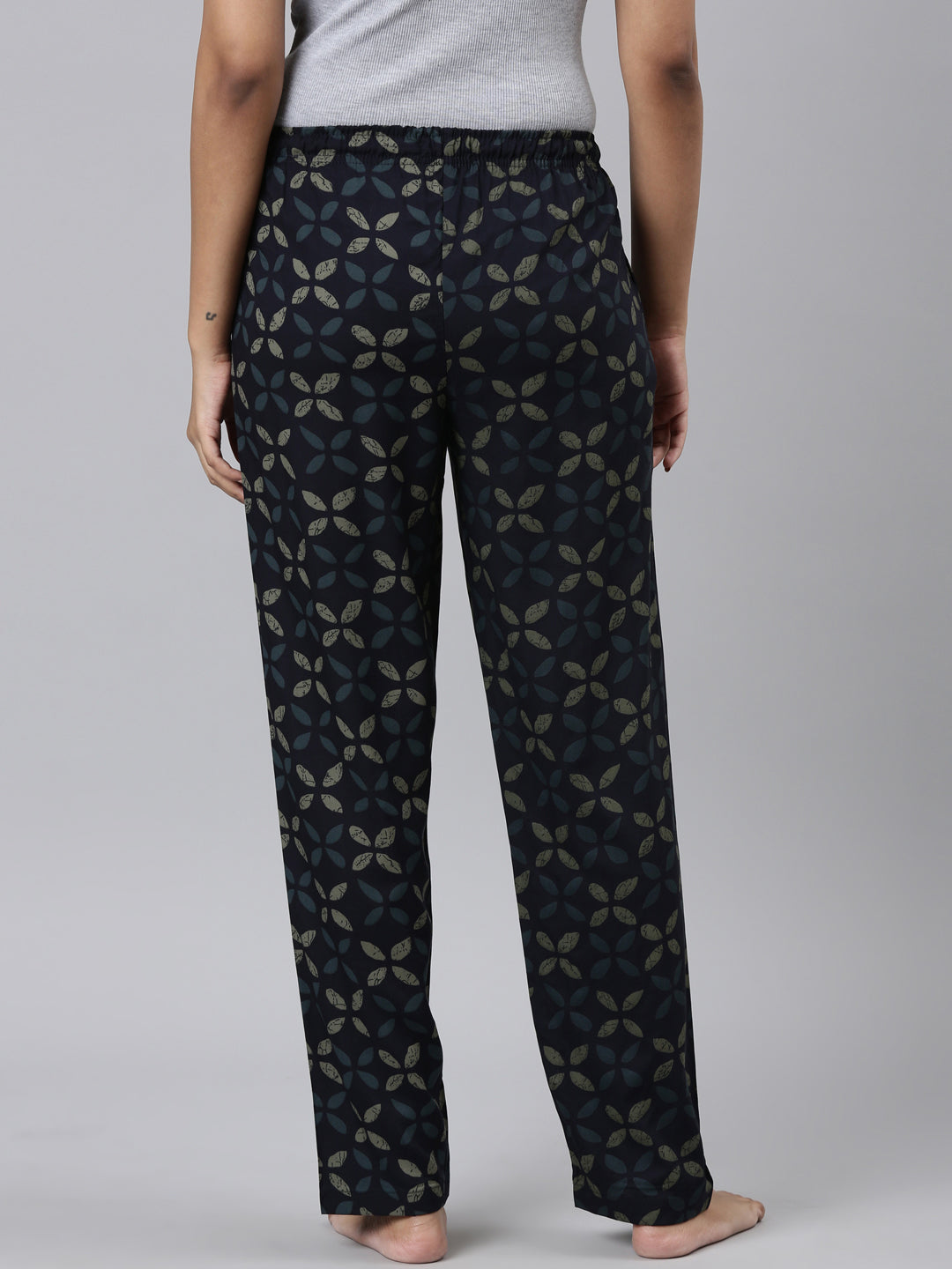 Women Printed Navys Woven Viscose Lounge Pants