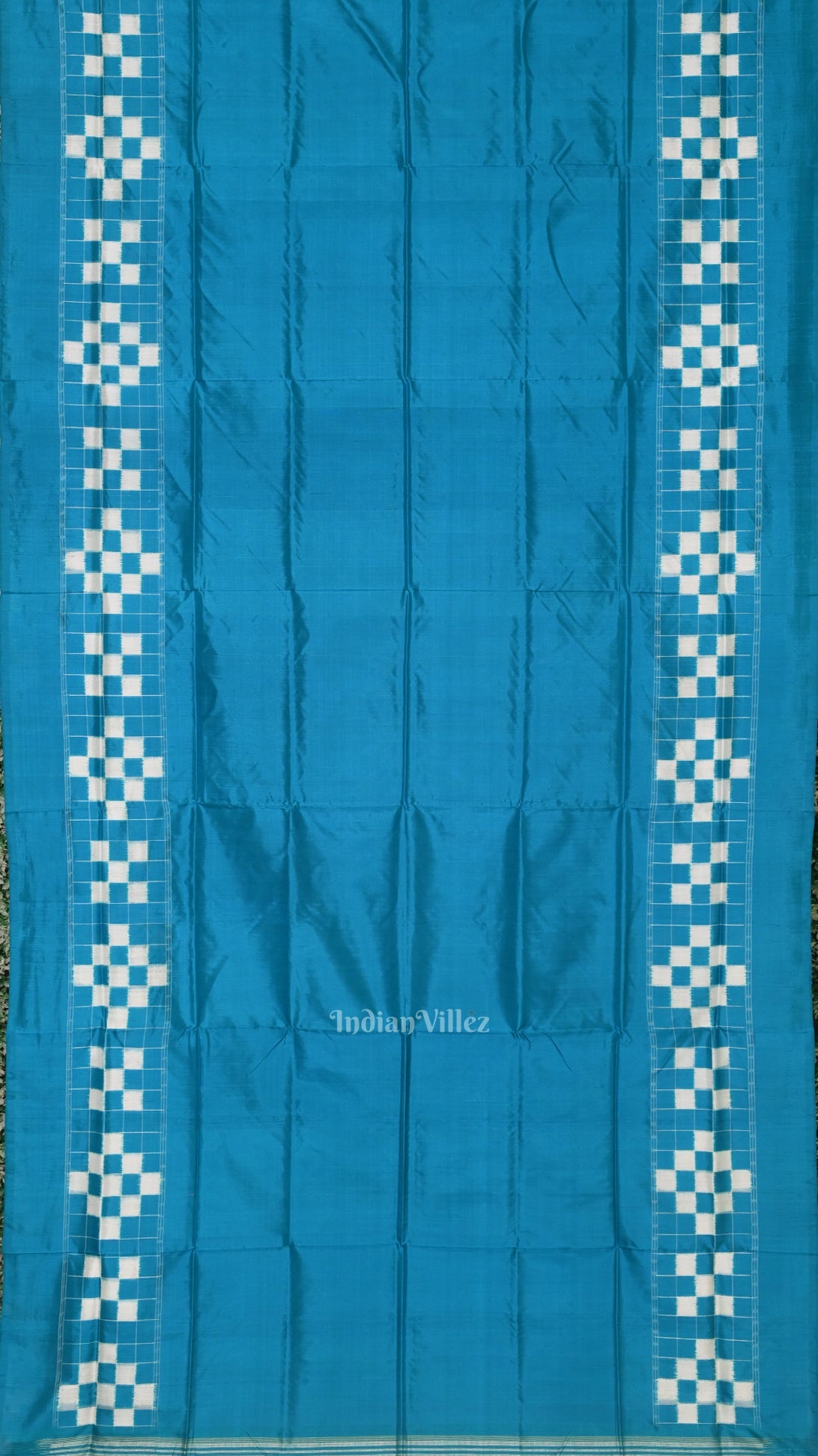 Surf Blue White Pasapali Border Sambalpuri Silk Saree