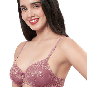 Lace Delight Padded Wirefree Bra - Messa Rose