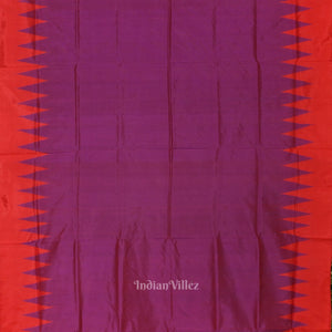 Purple Red Bomkai Sambalpuri Silk Saree