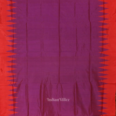 Purple Red Bomkai Sambalpuri Silk Saree