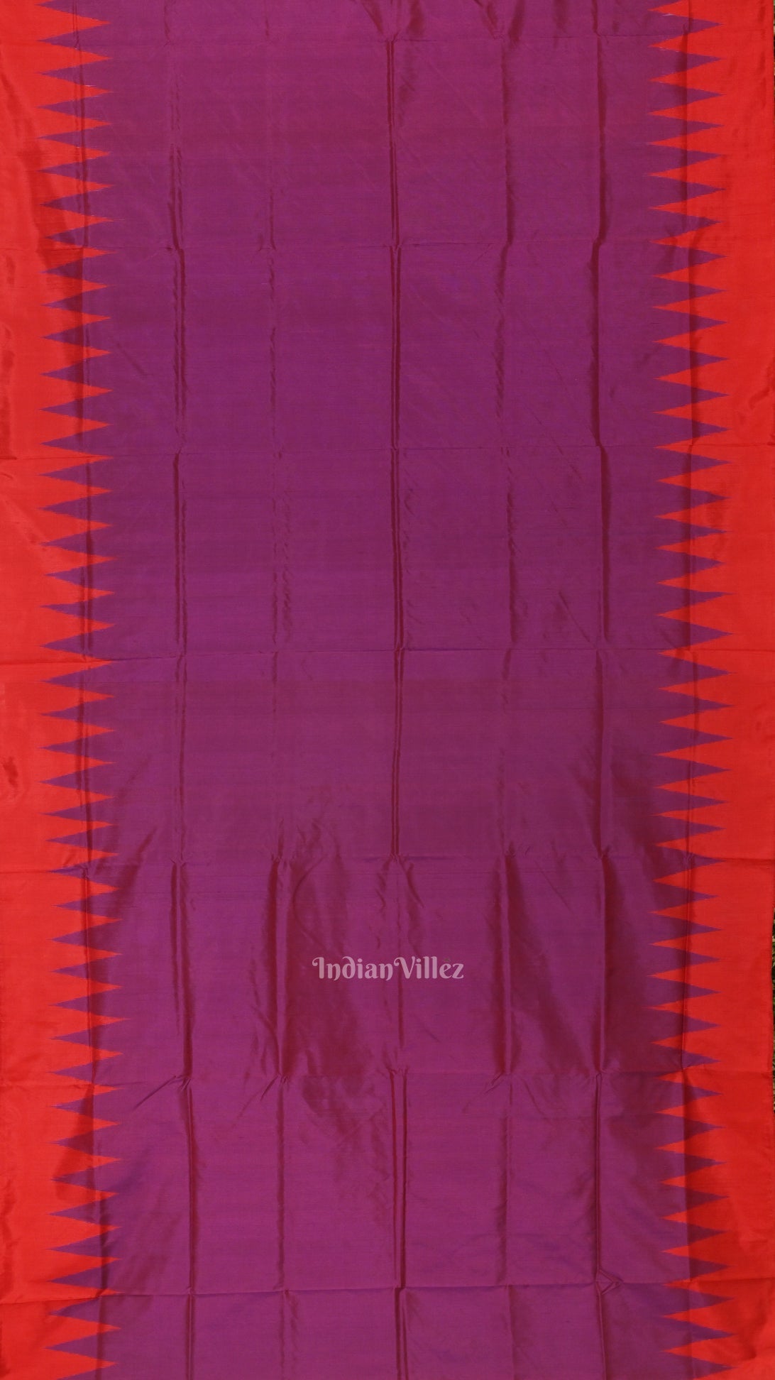 Purple Red Bomkai Sambalpuri Silk Saree