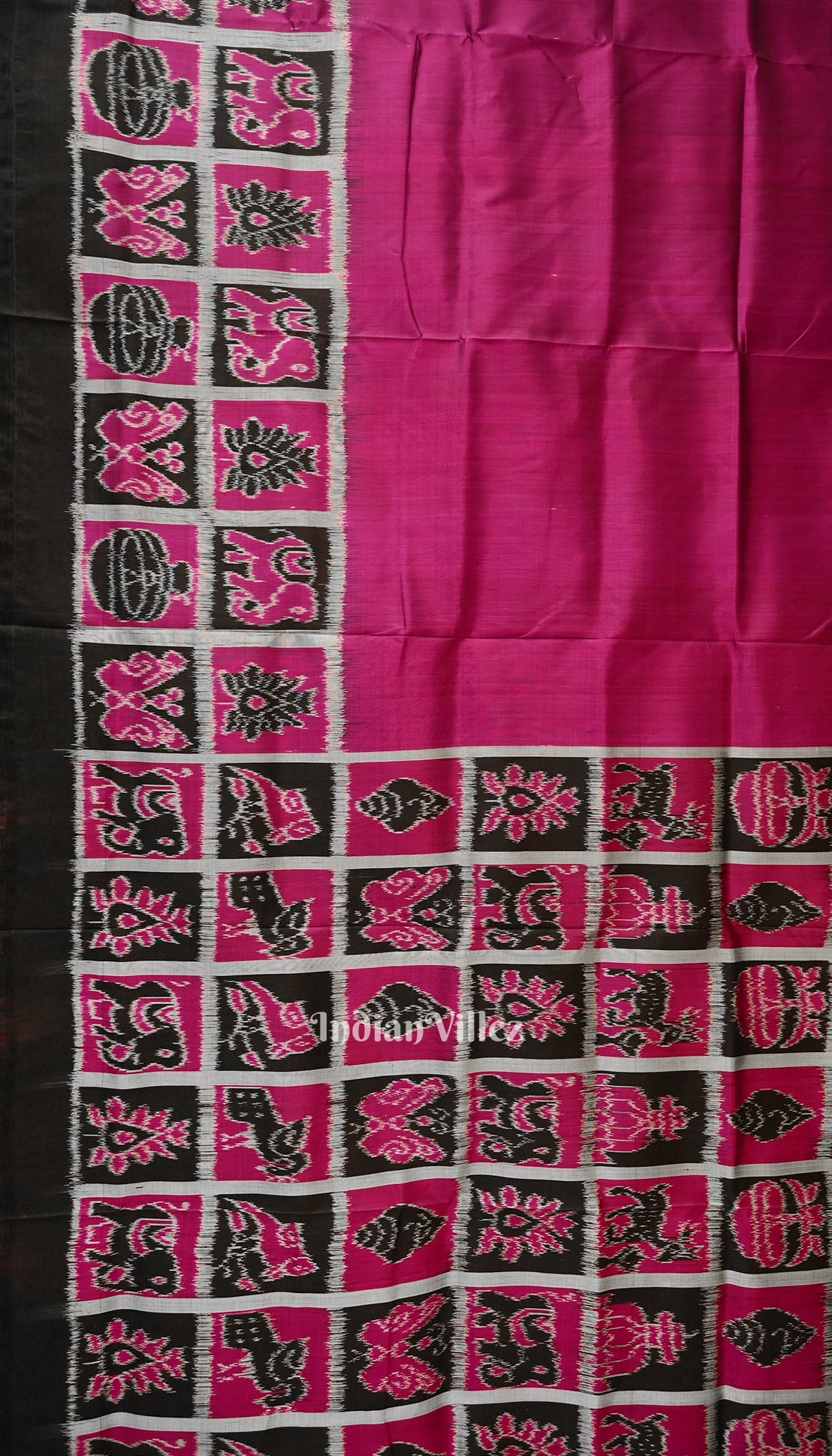 Magenta Pink Nabakothi Contemporary Designer Silk Saree