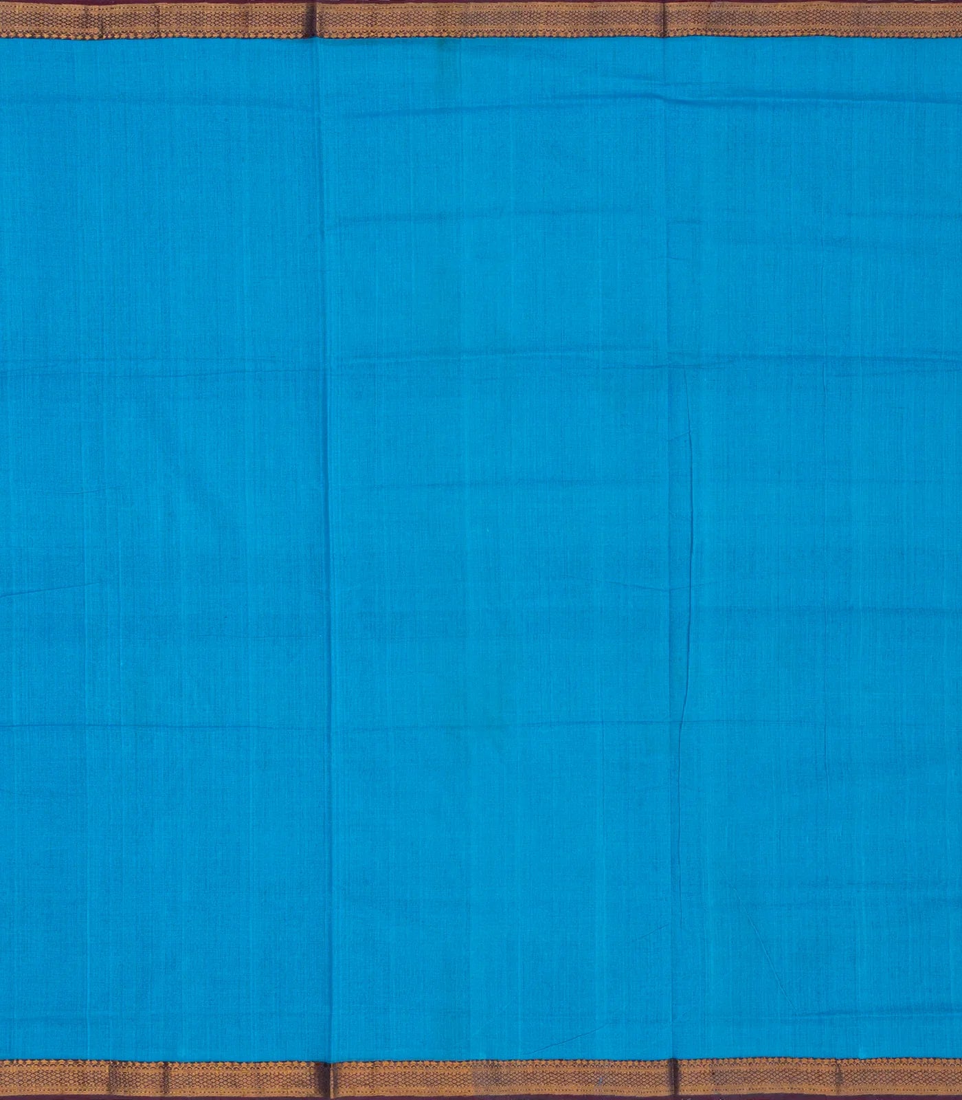Sky Blue Handloom Plain Mangalagiri Cotton Saree With Zari Border