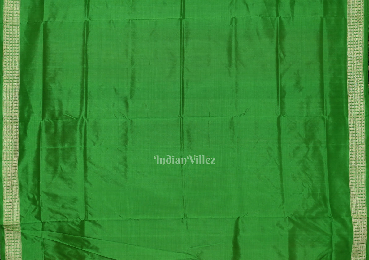 Rani Pink Green Bomkai Sambalpuri Silk saree