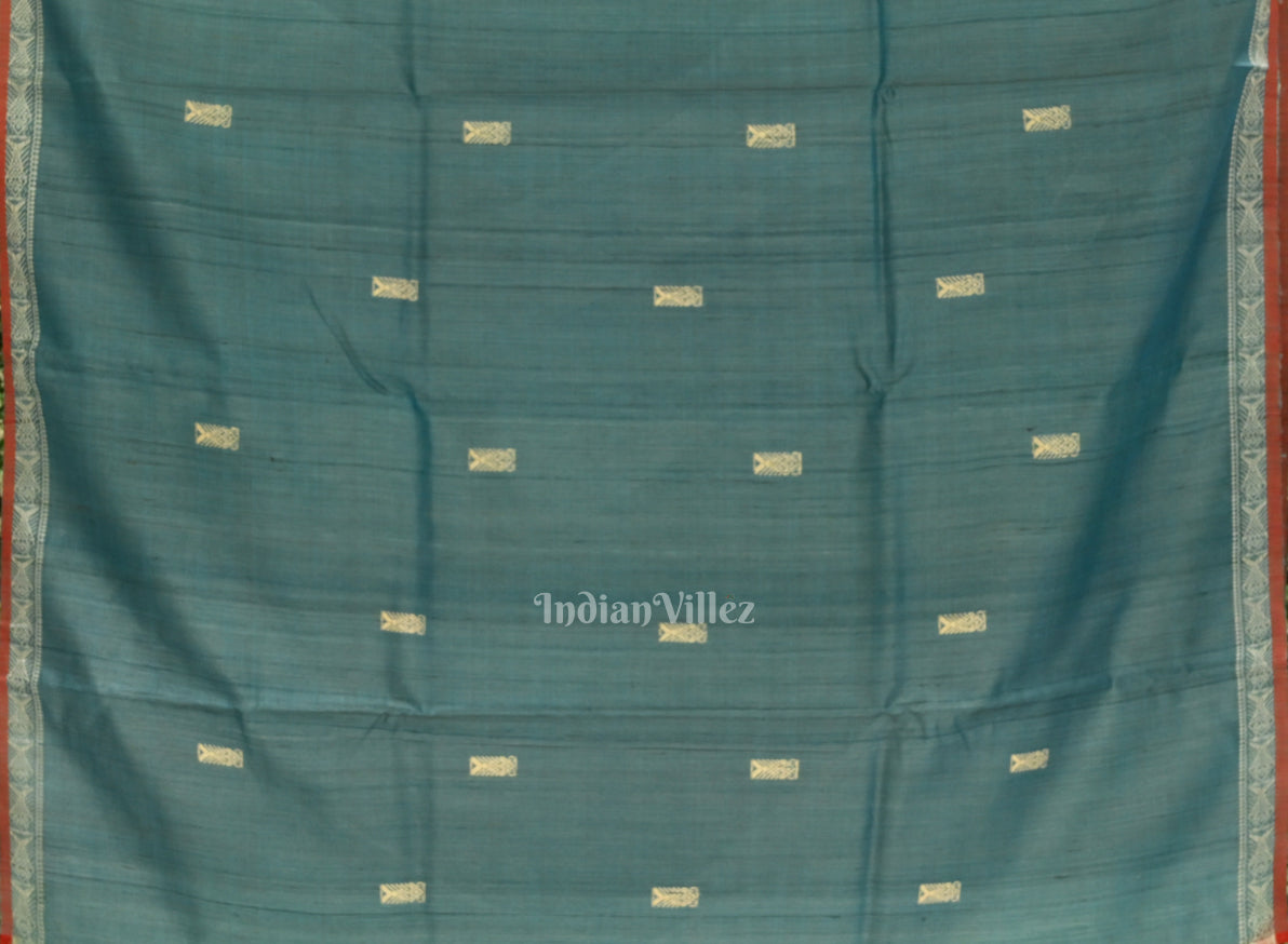 Light Blue Gopalpur Tussar Silk Saree