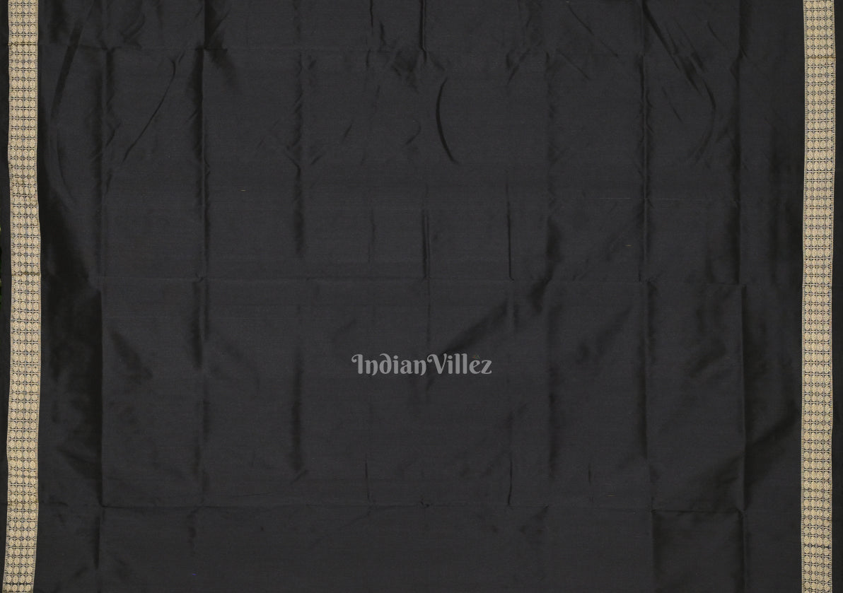 Maroon Black Buti Design Bomkai Sambalpuri Silk Saree