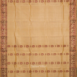 Beige Handwoven Baluchari Silk Saree