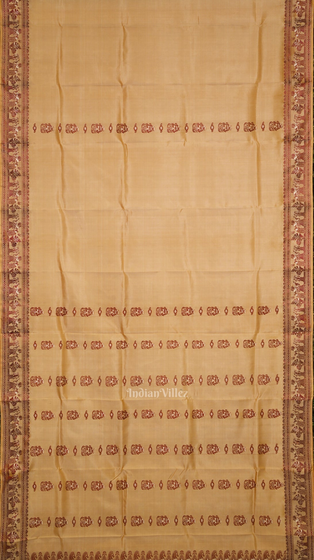 Beige Handwoven Baluchari Silk Saree