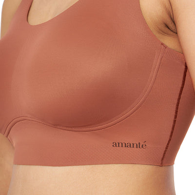 Skins Support Solid Non Padded Non-Wired Scoop Neck Cami Bra - Caramel Nude