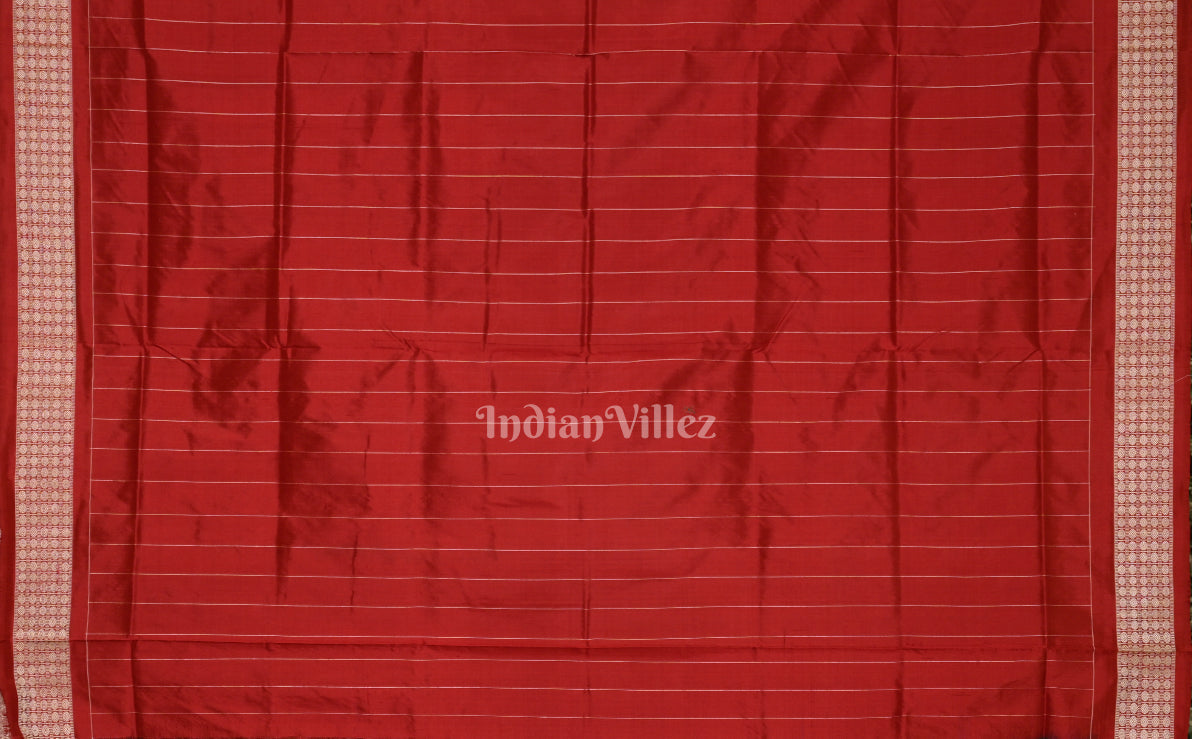 Black Maroon Konark Theme Odisha Ikat Sambalpuri Silk Saree