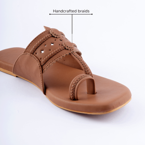 Burlywood Solid Kolha Flats