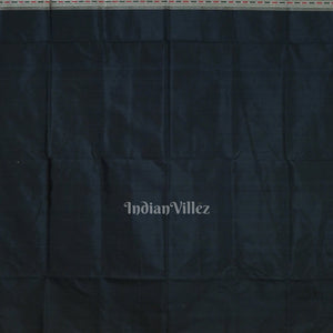 Dark Olive Green Sambalpuri Ikat Bomkai Silk Saree With Pasapali Border