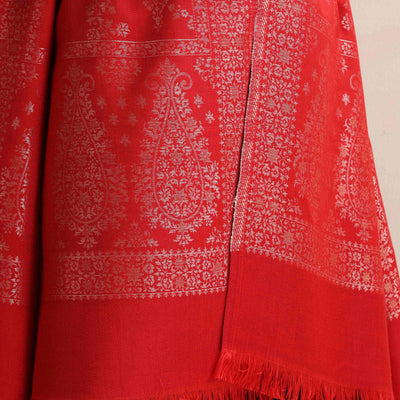 trueBrowns Red Woollen Stole