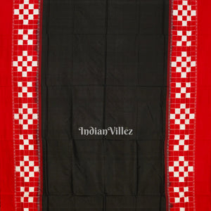 Black With Red Sambalpuri Pasapalli Theme Ikat Sambalpuri Silk Saree
