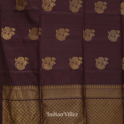 Black Coffee Pure Kanjivaram Soft Silk Saree