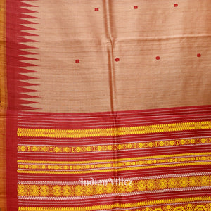 Golden Pink Gopalpur Tussar Silk Saree