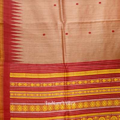 Golden Pink Gopalpur Tussar Silk Saree
