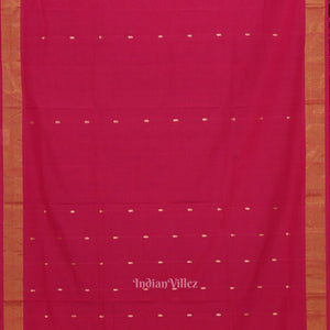 Pink Butta Design Cotton Paithani Saree