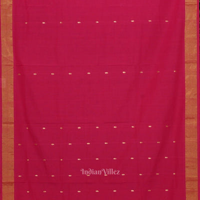 Pink Butta Design Cotton Paithani Saree