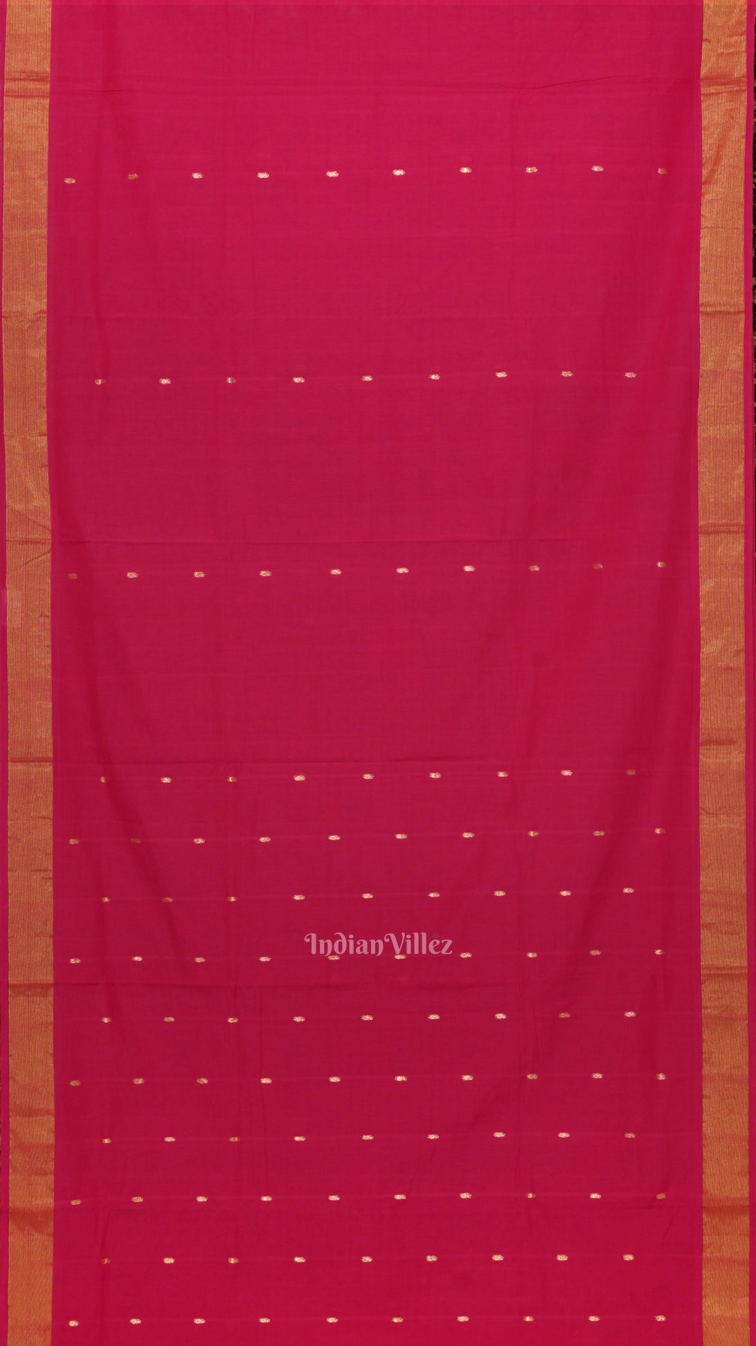 Pink Butta Design Cotton Paithani Saree