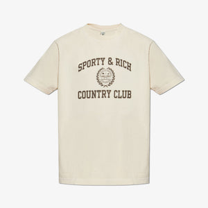 SPORTY & RICH | VARSITY CREST TEE { CREAM