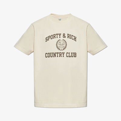 SPORTY & RICH | VARSITY CREST TEE { CREAM