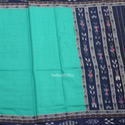 Blue Green Pasapali Sambalpuri Cotton Dress set with Dupatta