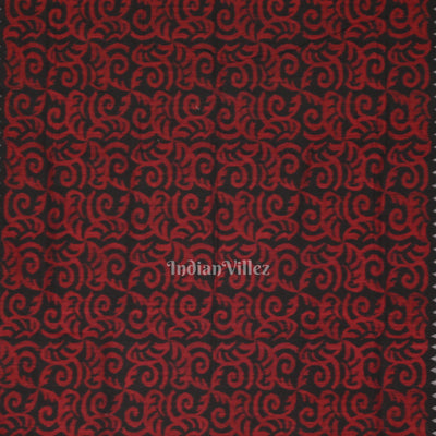 Black Maroon Floral Theme Sambalpuri Ikat Cotton Saree