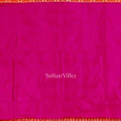 Exclusive Deep Orange Pochampally Ikat Handloom Silk Saree