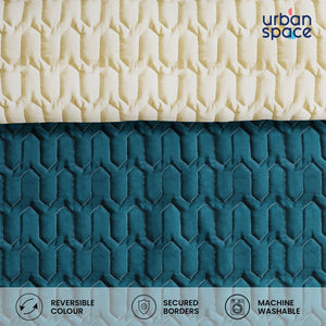 Fluffy & Heavy 200 GSM Microfiber Reversible Quilted Winter Comforters - Teal & Beige