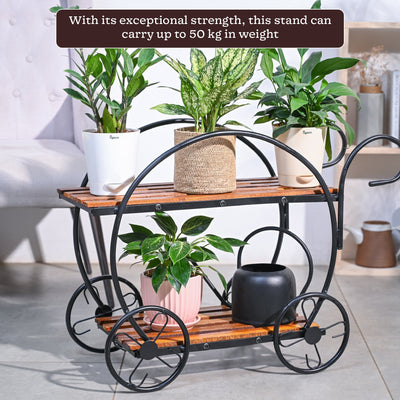 Flora on Wheels 2-Tier Plant Stand