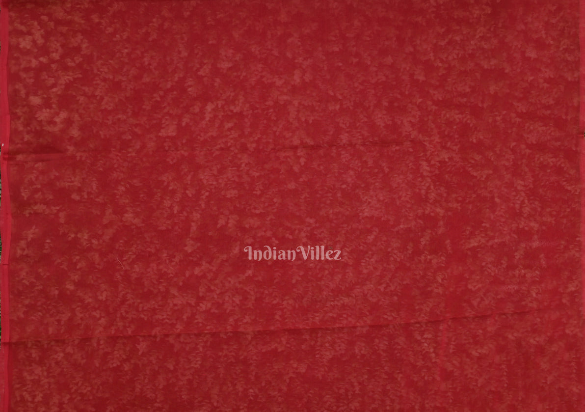 Maroon Red Pure Khaddi Chiffon Banarasi Saree