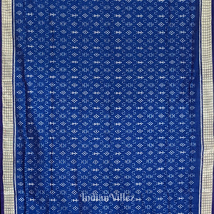 Copper Sulphate Tribal Theme Odisha Ikat Khandua Silk Saree
